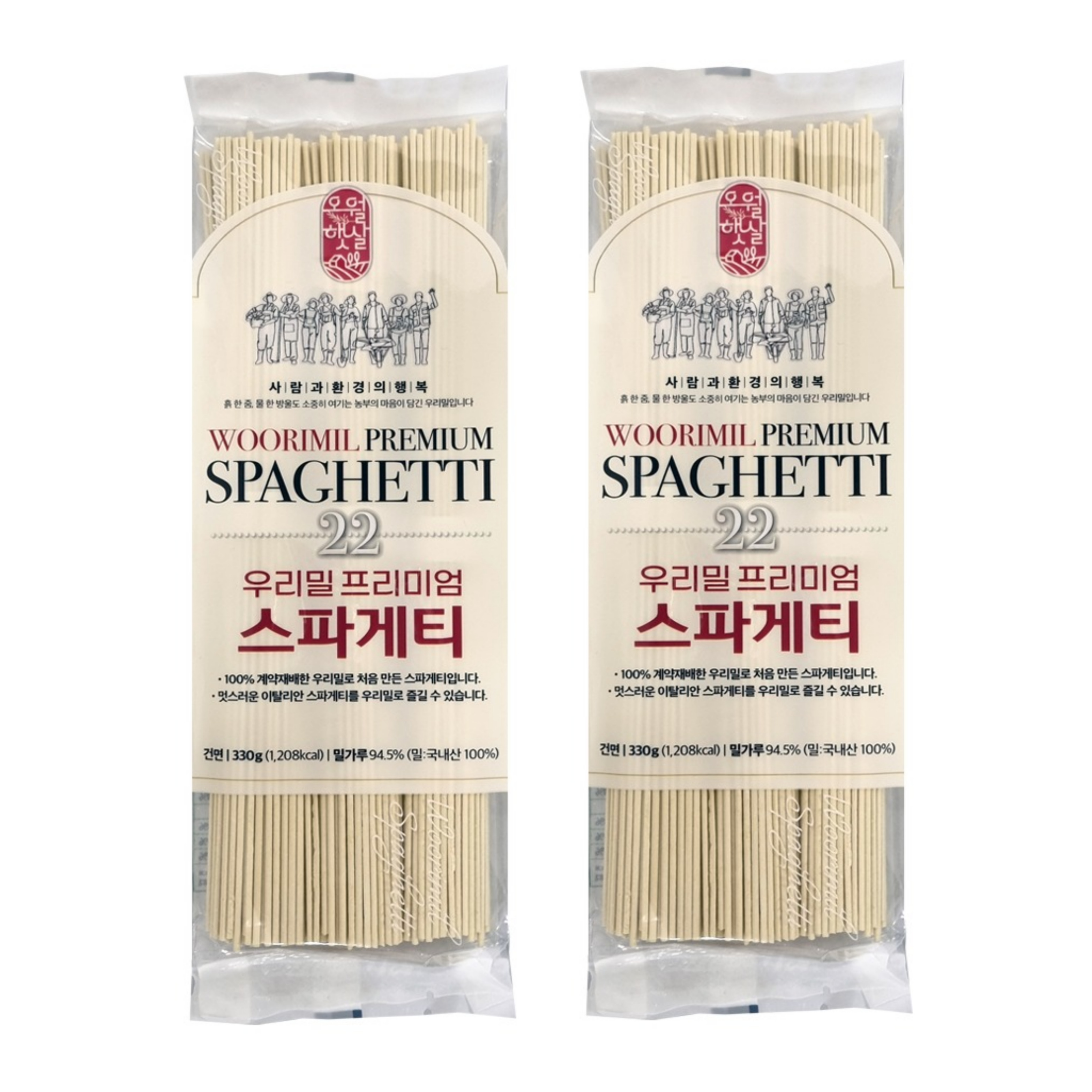 우리밀 프리미엄스파게티330g x2묶음 대표이미지 섬네일