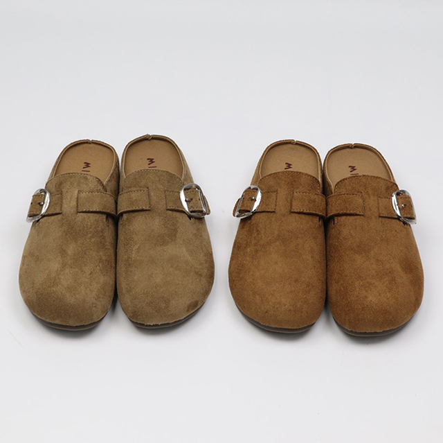 데즈 심플 둥근코 스웨이드 버클 블로퍼 2cm