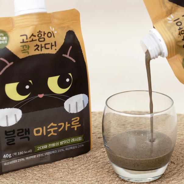 100% 국산 약콩 흑임자 블랙 미숫가루 스파우트파우치 40gX10팩