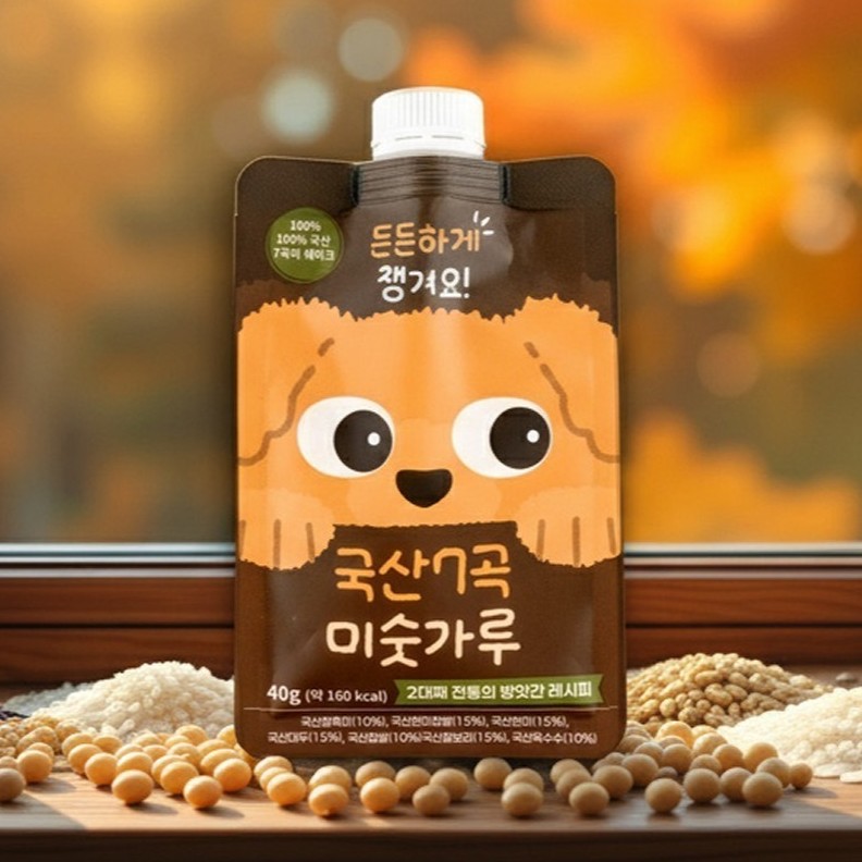 100% 국산 7곡 미숫가루 스파우트파우치 40gX10팩 대표이미지 섬네일
