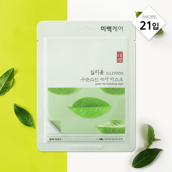 일리윤 수분스민 녹차 마스크팩 21매 (3주분)