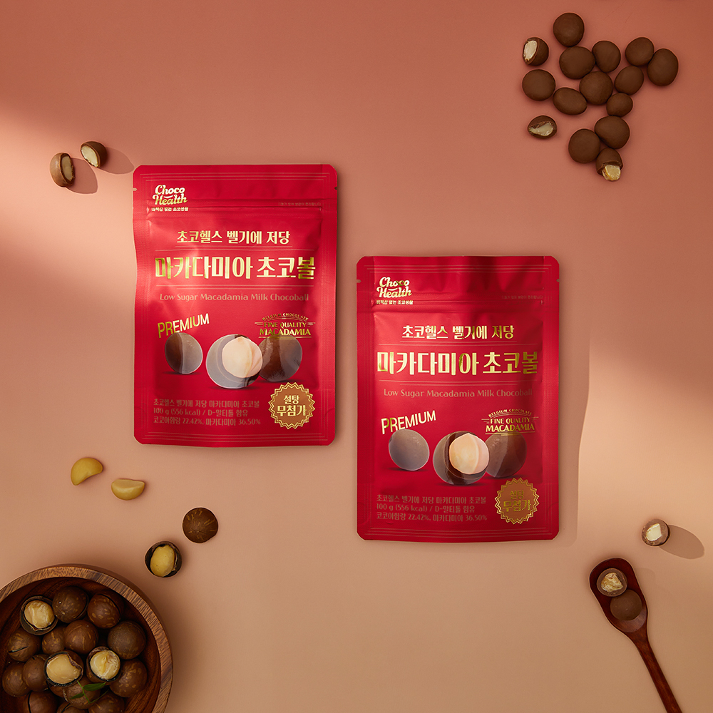 [입점특가] 초코헬스 벨기에 저당 마카다미아 초코볼 (100g)