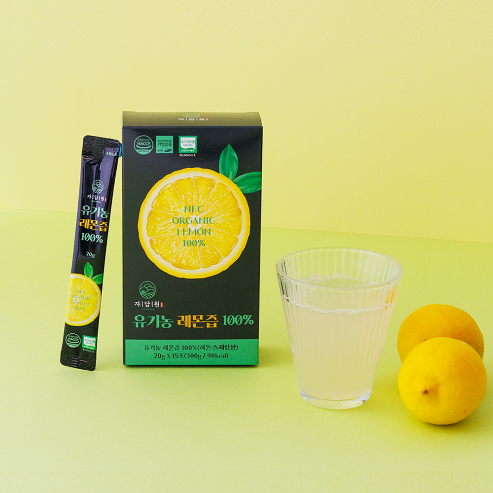 자담원 NFC착즙 유기농 레몬즙 20g x 15포 x 6박스