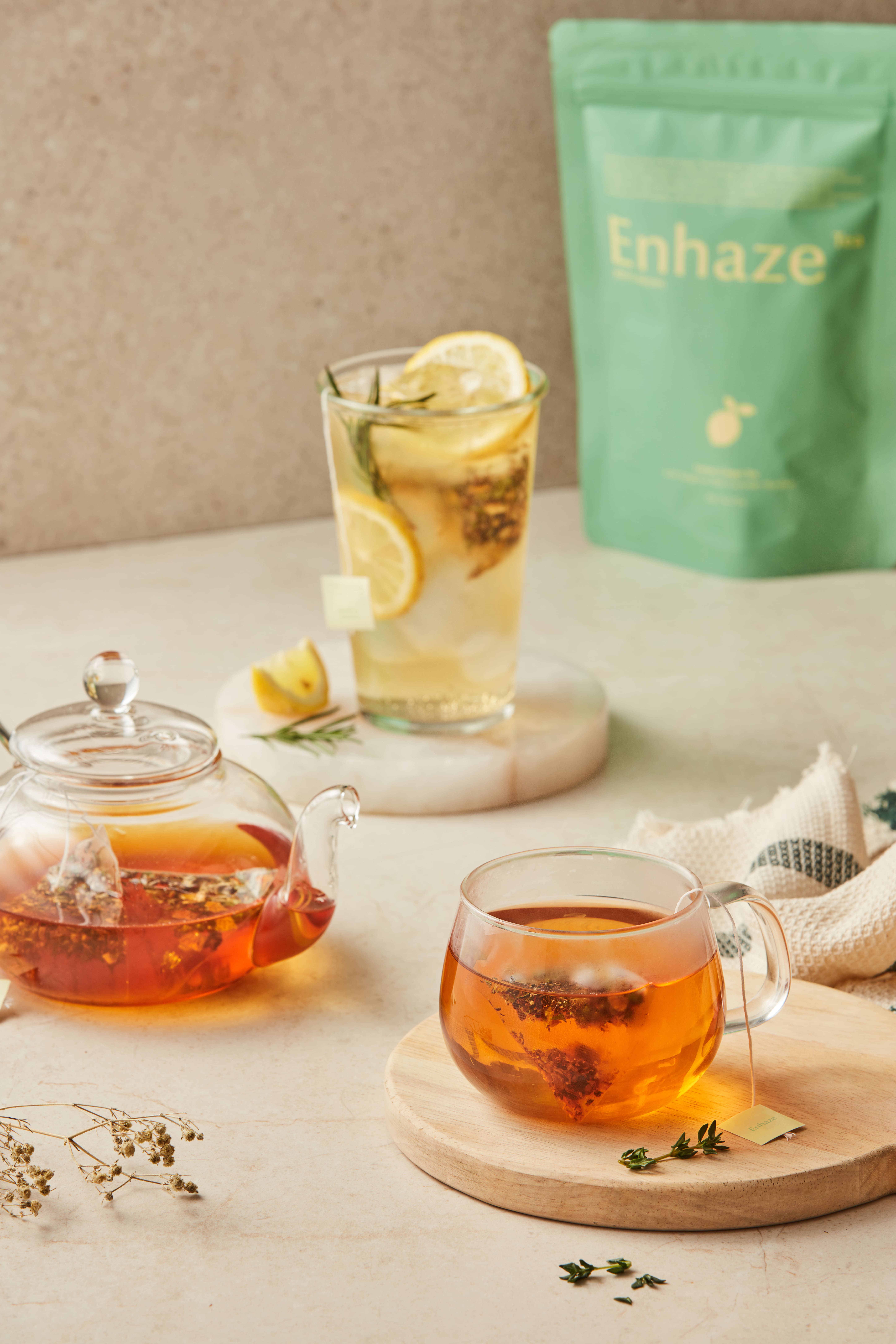 Enhaze 앤헤이즈 레몬진저티, 이너뷰티, 순환차, 무카페인차 1팩
