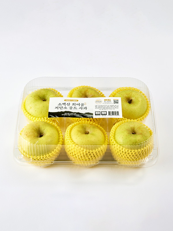 [선별사과]GAP소백산 희여골 저탄소 골드 사과 1.4kg(6입/팩)
