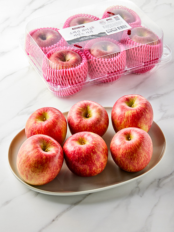 [선별사과]GAP소백산 희여골 저탄소 부사사과 1.4kg(6입/팩)