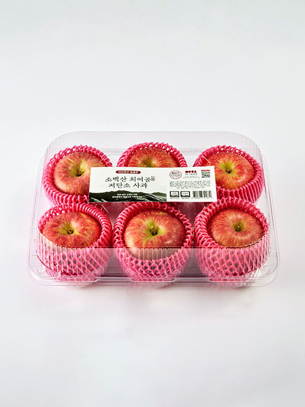 [선별사과]GAP소백산 희여골 저탄소 부사사과 1.4kg(6입/팩)