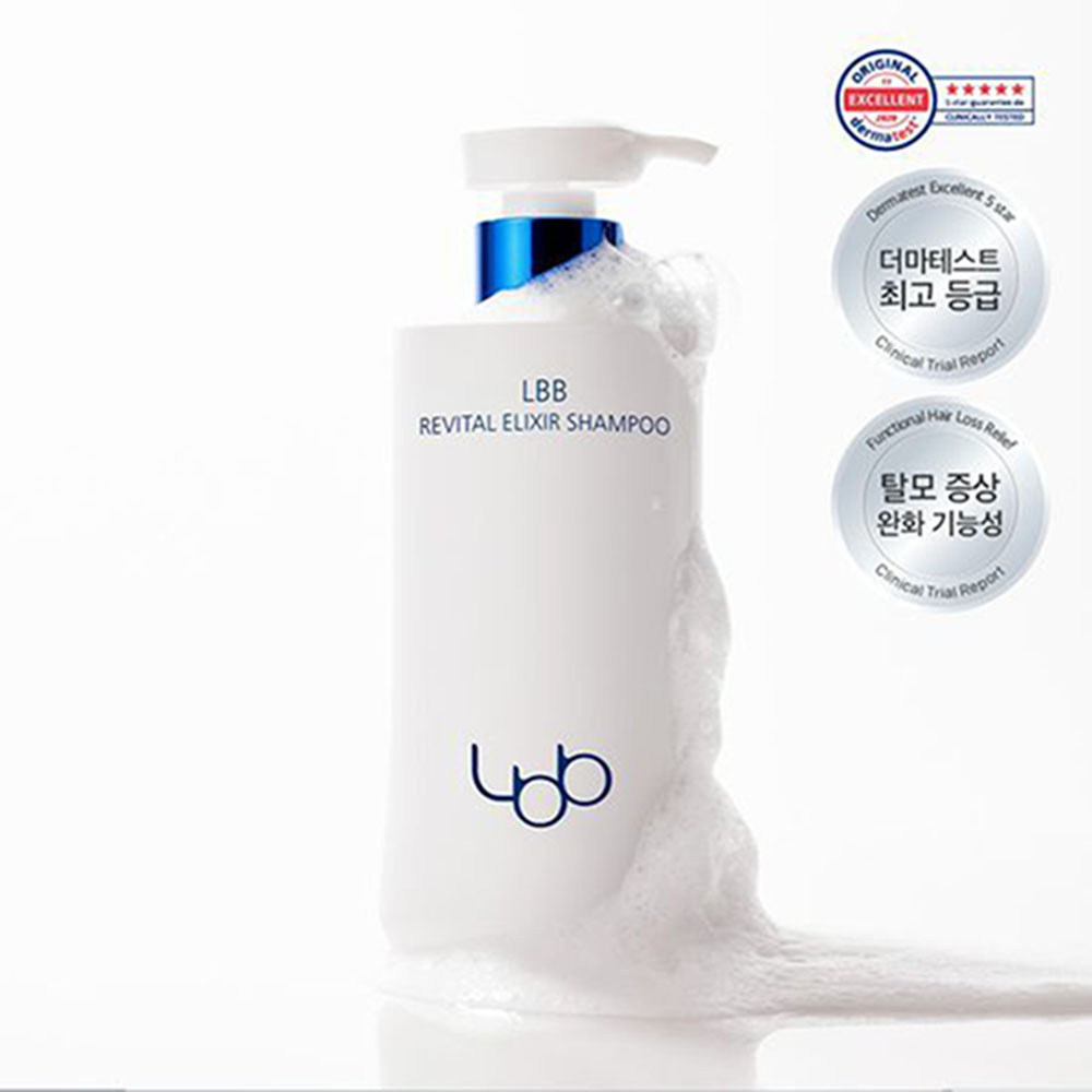 [올리브영 헤어 2위] LBB 엘비비 리바이탈 엘릭시어 탈모증상 완화 기능성 비듬 샴푸 400ml * 2개