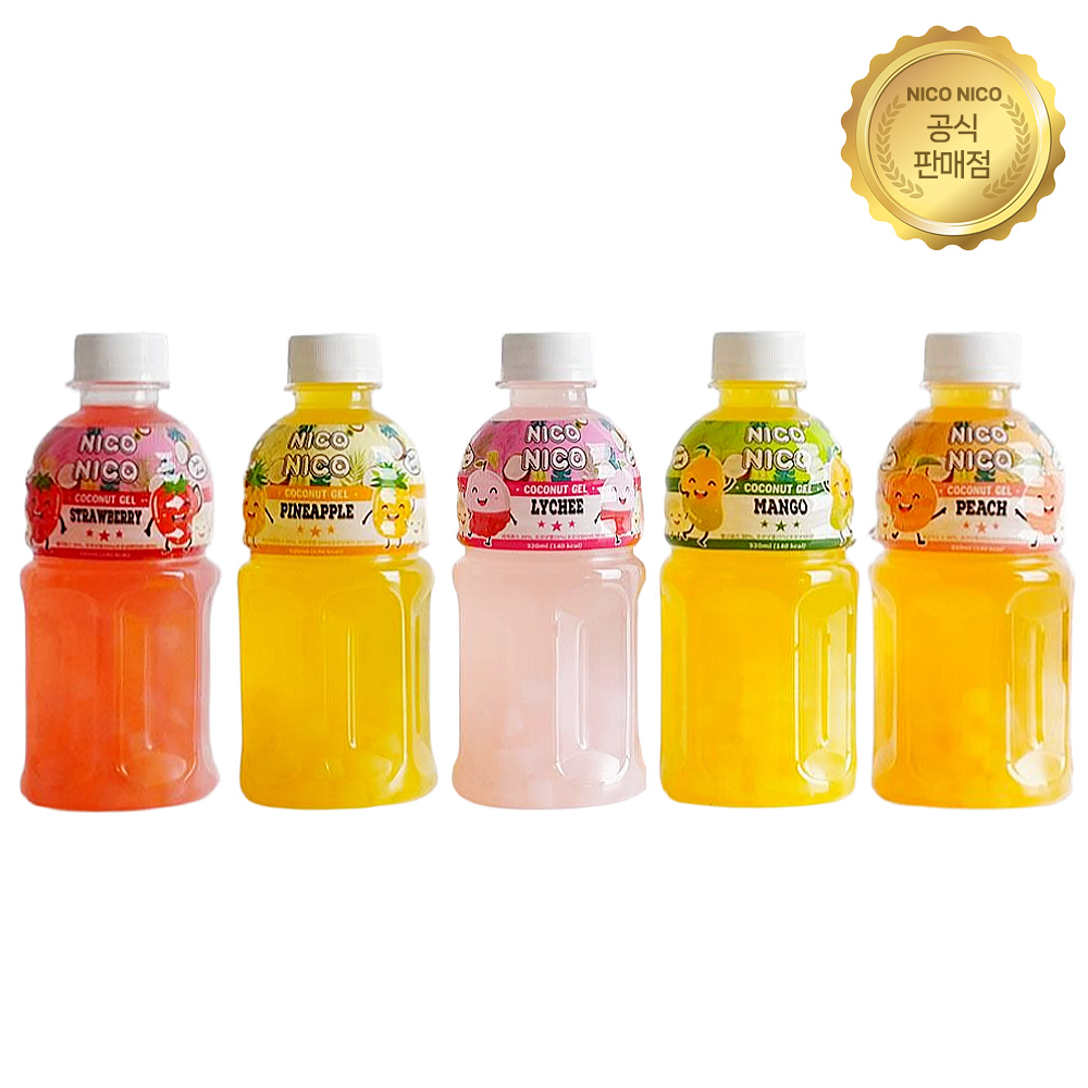 니코니코 코코넛 젤리 과일 주스 320ml (딸기,리치,망고,복숭아,파인애플)