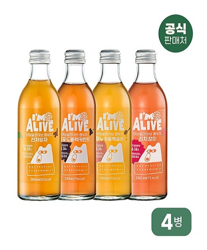 아임얼라이브 유기농 다이어트 건강음료 콤부차 250mlx4병 대표이미지 섬네일
