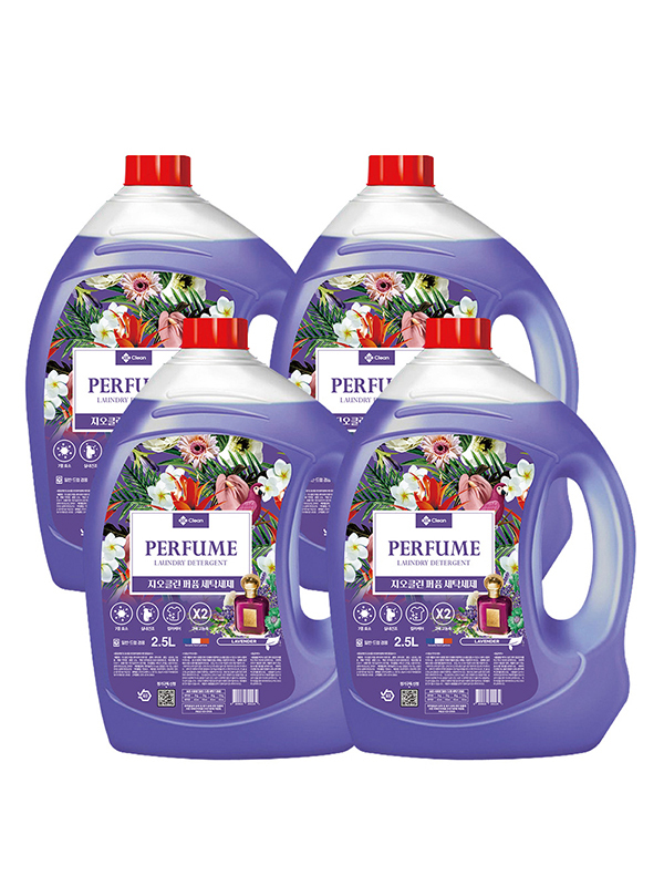 [지오클린] 퍼퓸 액체 세탁세제 2.5L x 4개 / 대용량 중성세제 통돌이 드럼 겸용 고농축 7중효소 액체세제