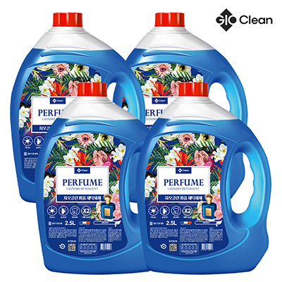 [지오클린] 퍼퓸 액체 세탁세제 2.5L x 4개 / 대용량 중성세제 통돌이 드럼 겸용 고농축 7중효소 액체세제 대표이미지 섬네일