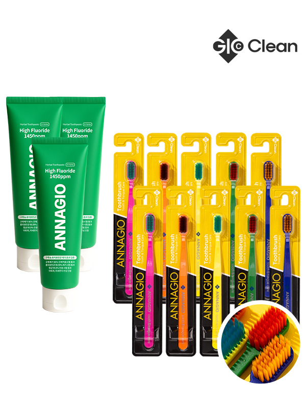[지오클린] 안나지오 충치 구취제거 칫솔 치약 / 국내외 최초, 혀클리너 겸용 구취제거 기능성