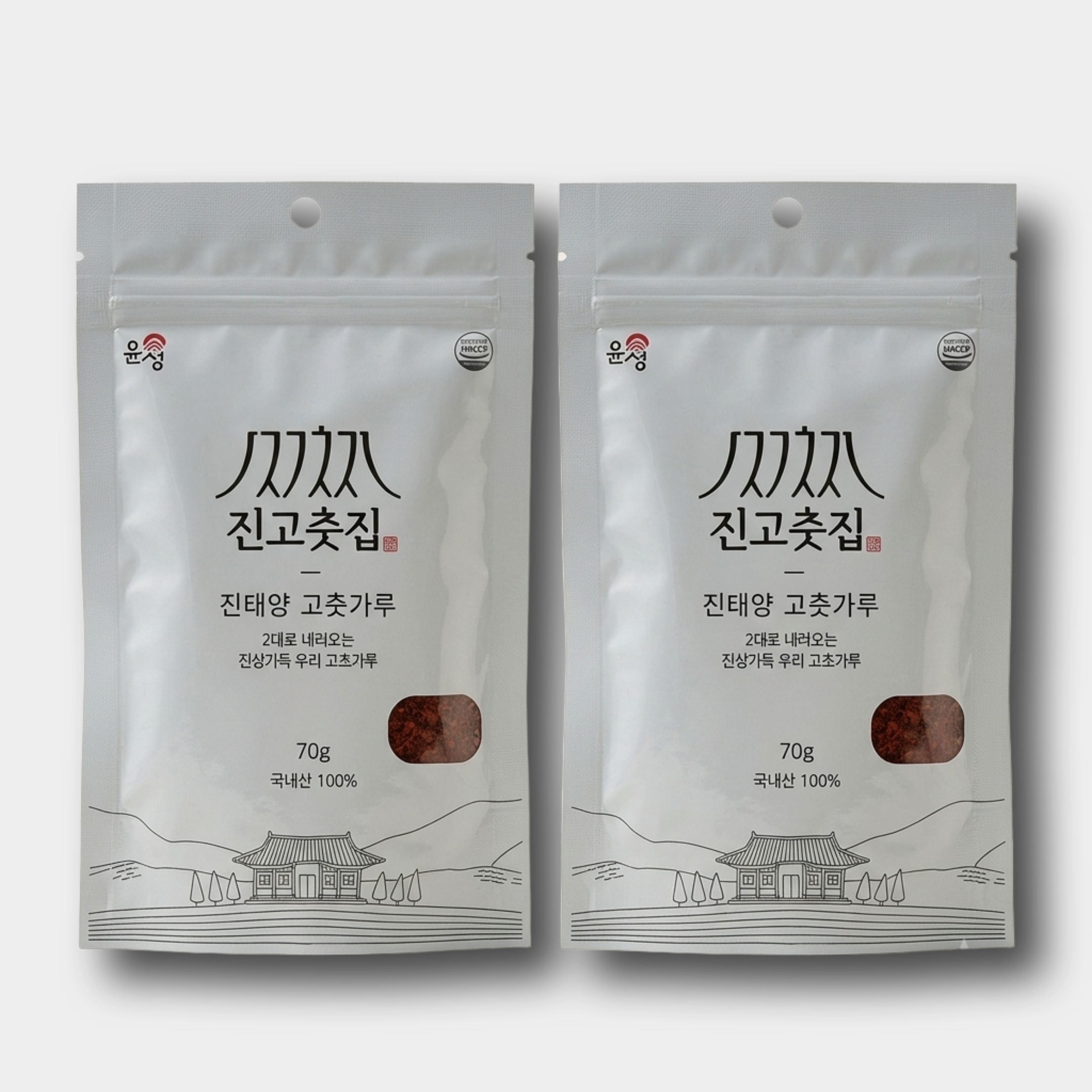국산 햇고춧가루 태양초 보통맛 보통굵기 고춧가루 70g+70g