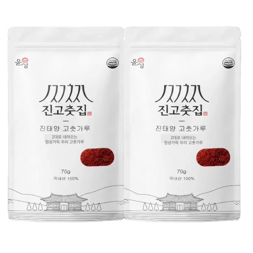 국산 햇고춧가루 태양초 보통맛 보통굵기 고춧가루 70g+70g