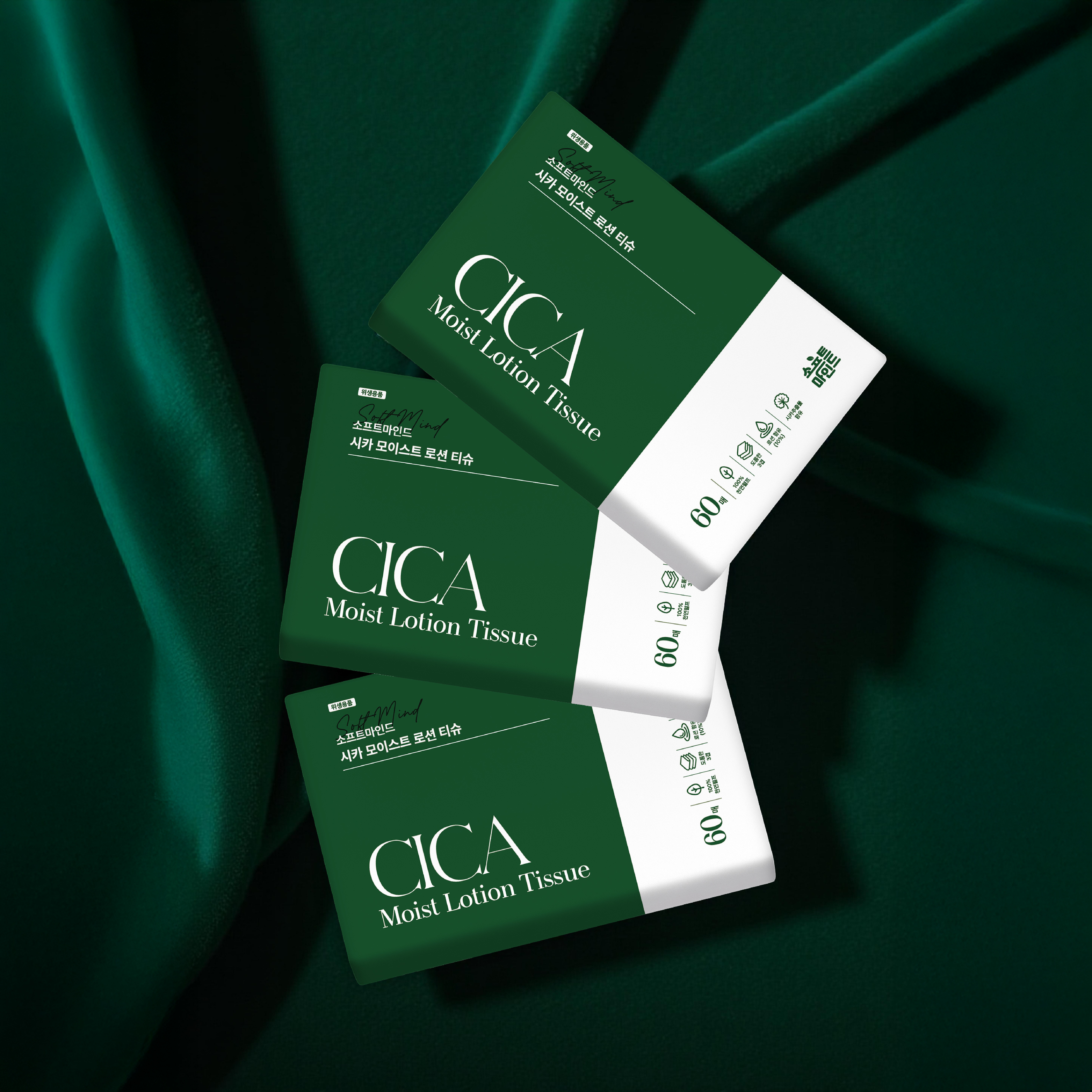 [비염/콧물필수] 시카 모이스트 로션 보습 저자극 부드러운 코편한티슈 60매 5개입