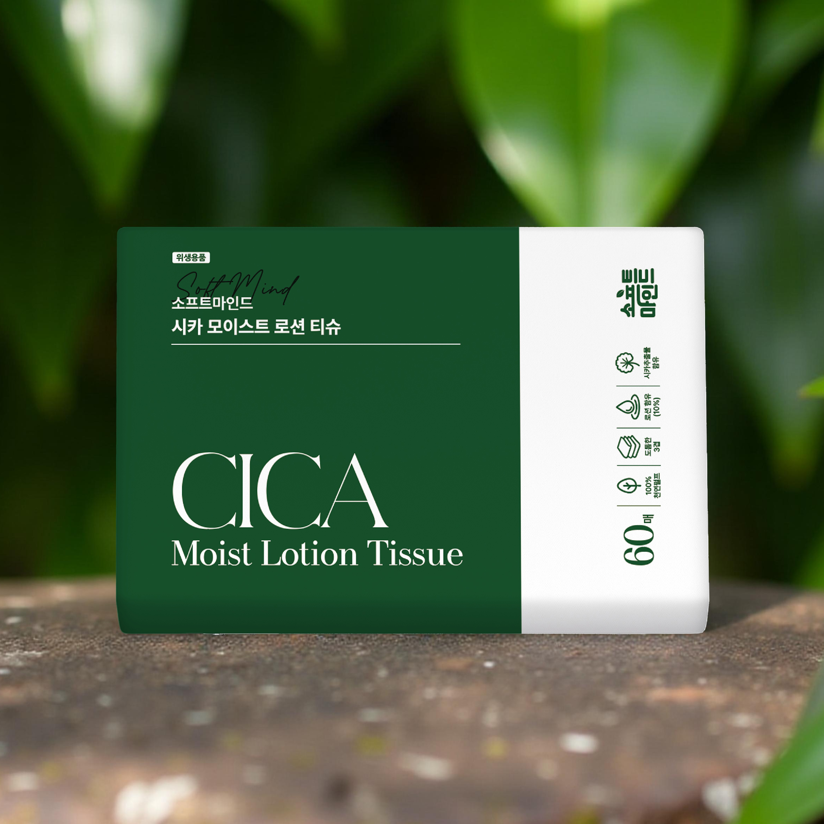 [비염/콧물필수] 시카 모이스트 로션 보습 저자극 부드러운 코편한티슈 60매 5개입