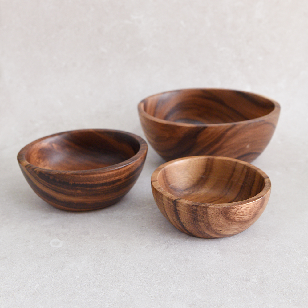 히어키친 아카시아 나무 통원목 샐러드볼 소/중/대