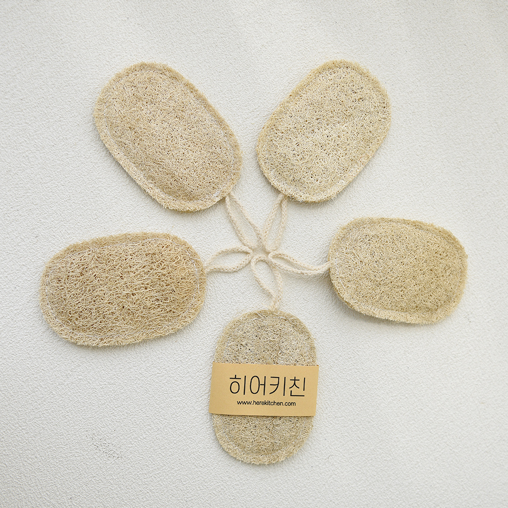 히어키친 천연 수세미 5p 친환경 수세미