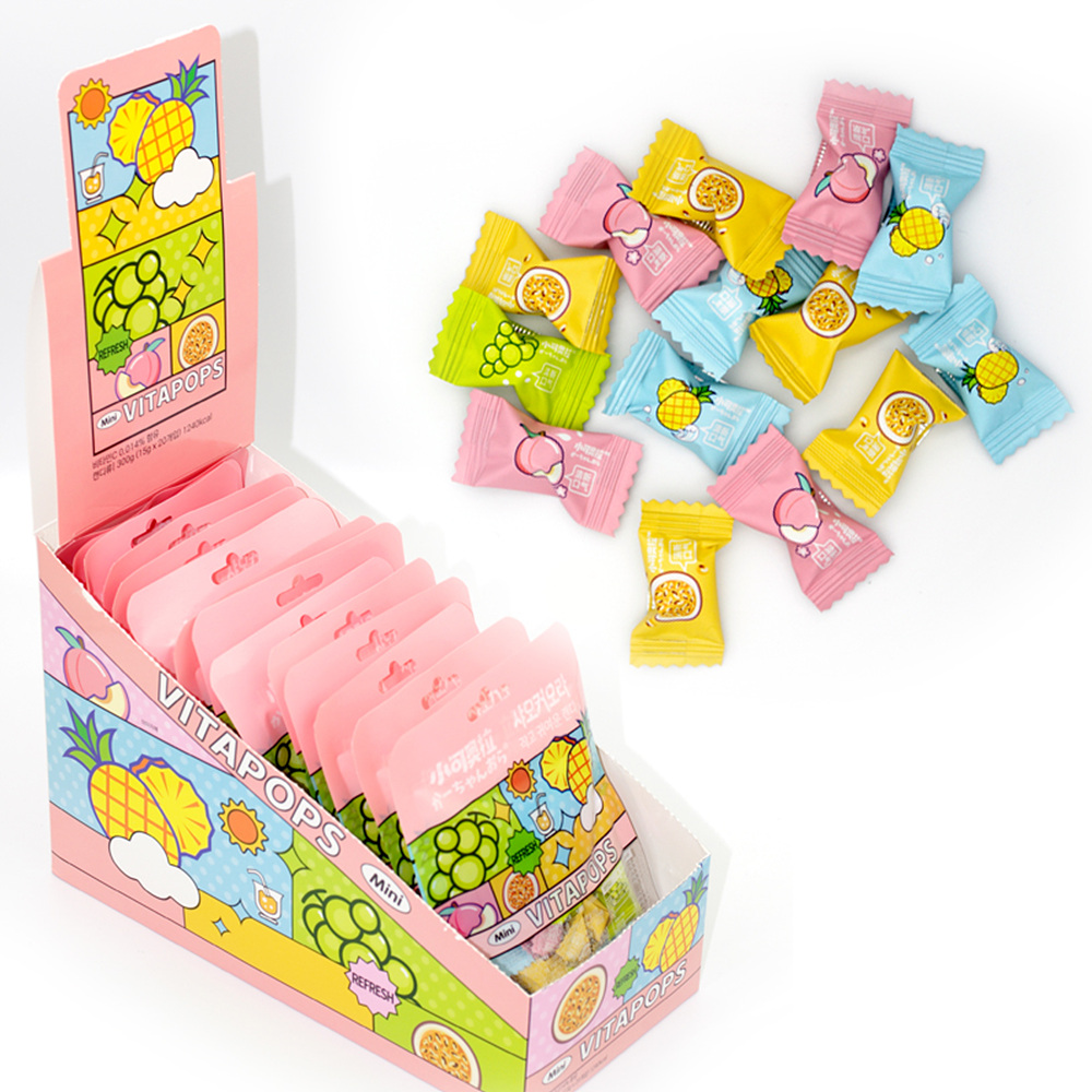 샤오커오라 비타팝스 민트향 비타민C 과일 믹스 베트남 무설탕 알사탕 캔디 15g X 20봉 X 1박스