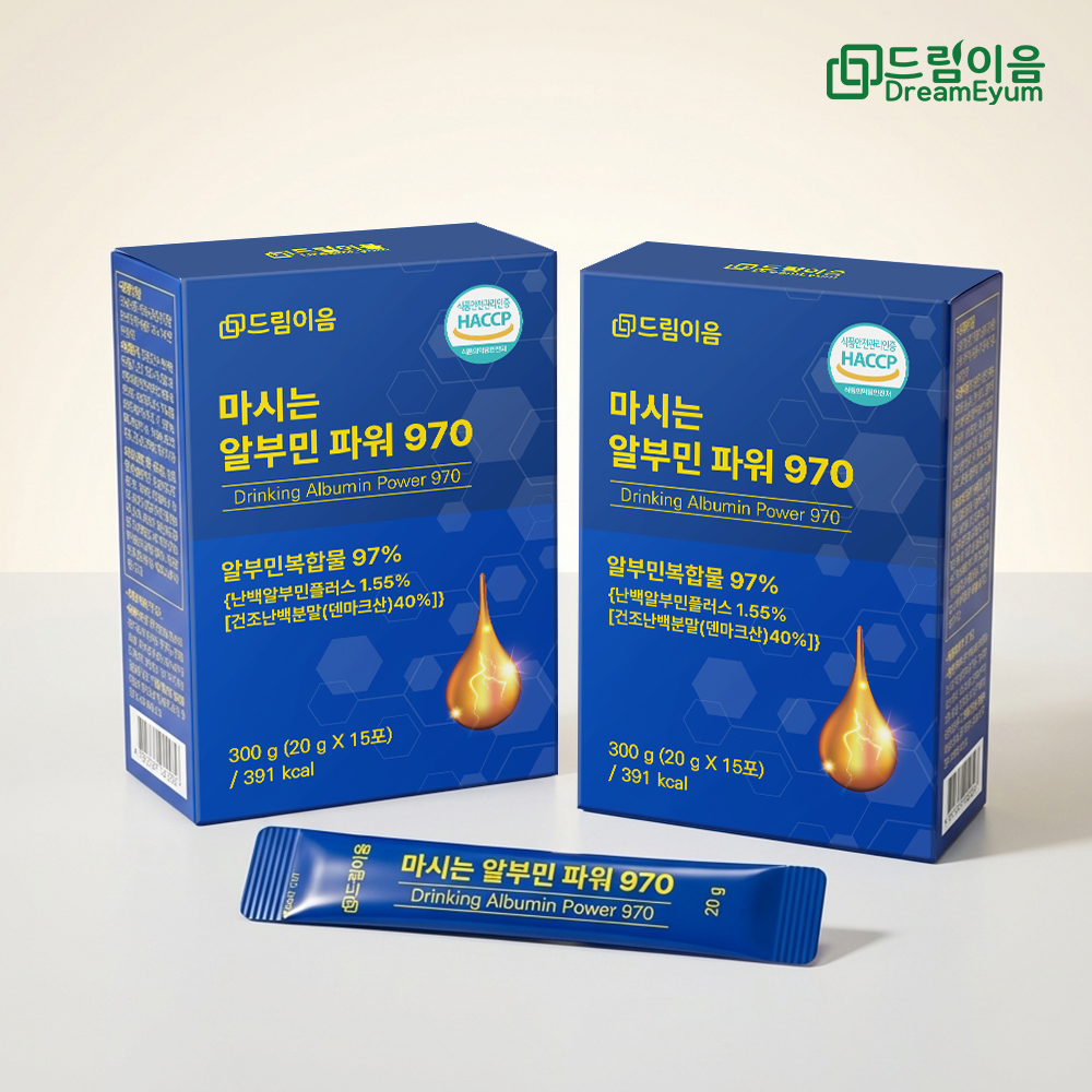 드림이음 마시는 알부민 파워 970 액상 스틱 20g x 15포 1박스