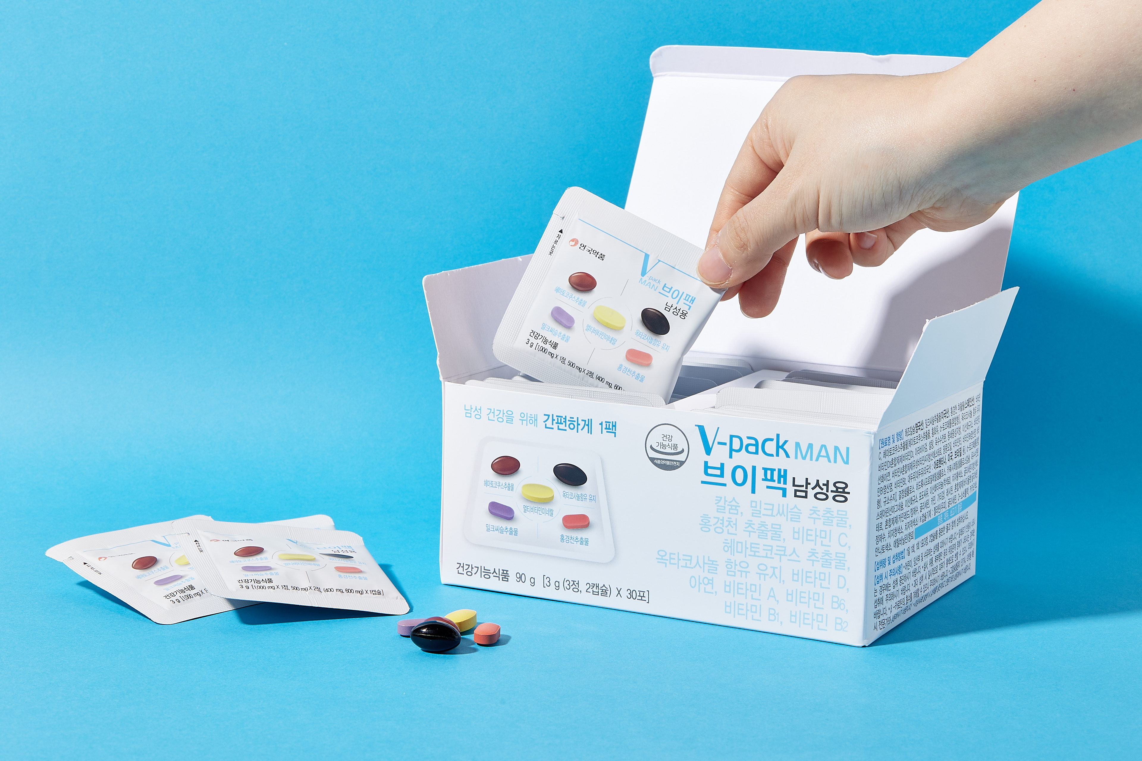 안국약품 브이팩 종합 비타민 남성용 1박스 3g x 30포