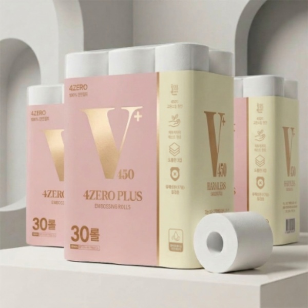 [VERA] 베라 4ZERO 무해력 +플러스 (3겹엠보싱 30MX30롤) 두루마리 화장지 휴지