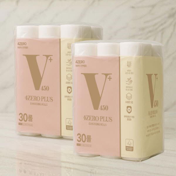 [VERA] 베라 4ZERO 무해력 +플러스 (3겹엠보싱 30MX30롤) 두루마리 화장지 휴지