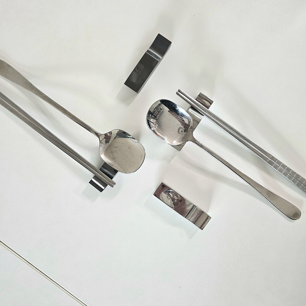 304 스테인리스 심플한 수저받침 숟가락 젓가락 받침대