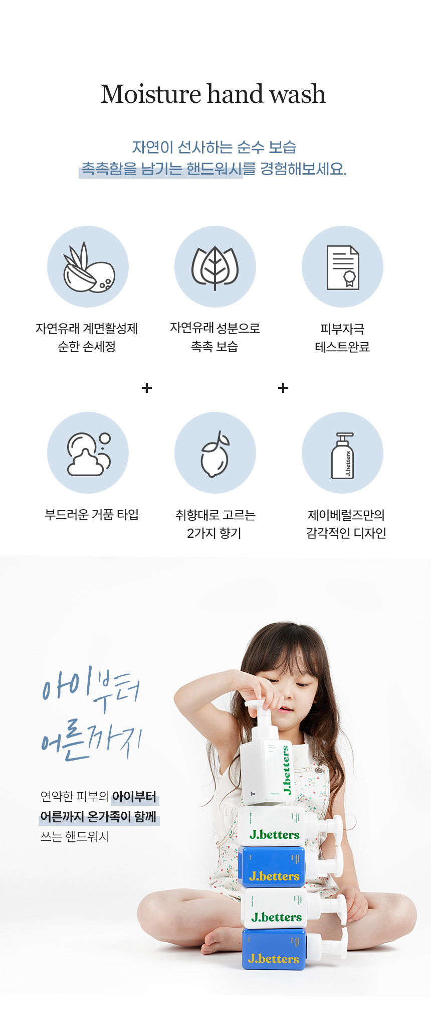 제이베럴즈 모이스처 핸드워시 본품 400ml 1+1 (총 2개)