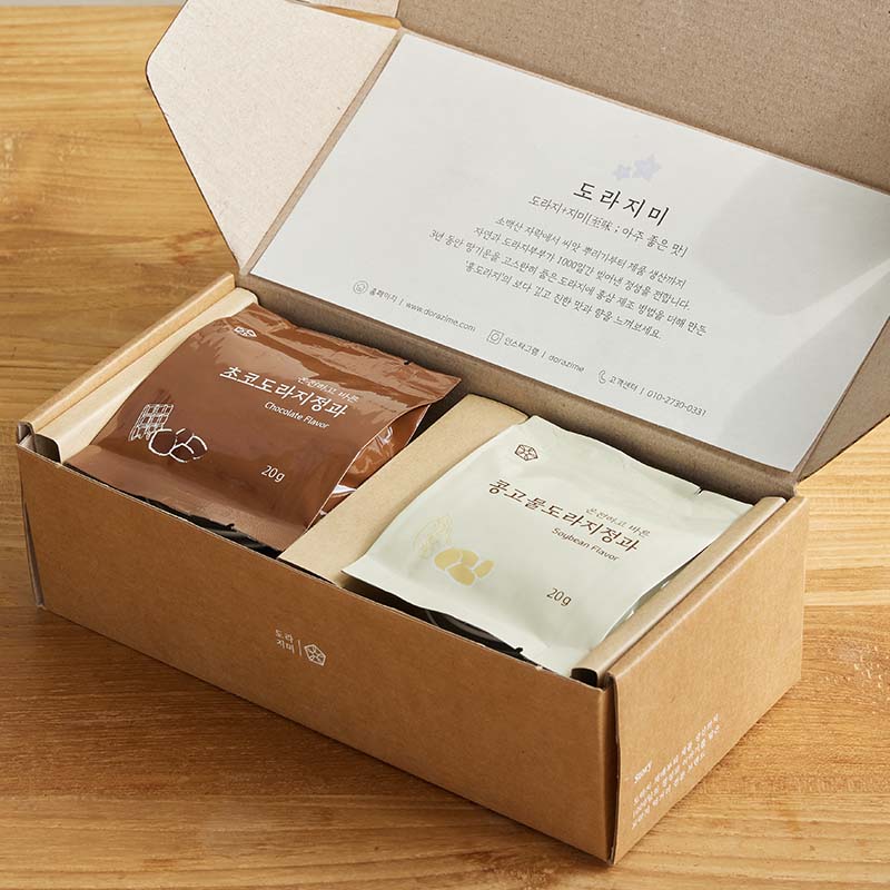 도라지미 국산 콩고물 초코 도라지정과 수제 상견례 명절 선물세트 120g