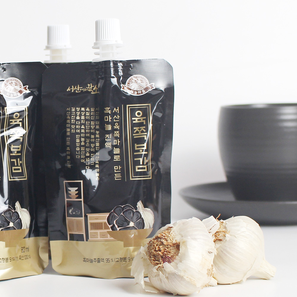 서산농부의 서산육쪽마늘 흑마늘진액 80mlx30ea 5cm이상 30일건조 30일 숙성 흑마늘즙 육쪽흑마늘진액 육쪽마늘