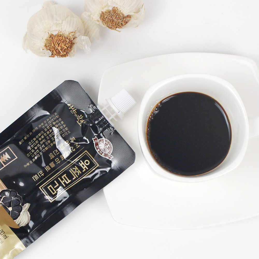 서산농부의 서산육쪽마늘 흑마늘진액 80mlx30ea 5cm이상 30일건조 30일 숙성 흑마늘즙 육쪽흑마늘진액 육쪽마늘