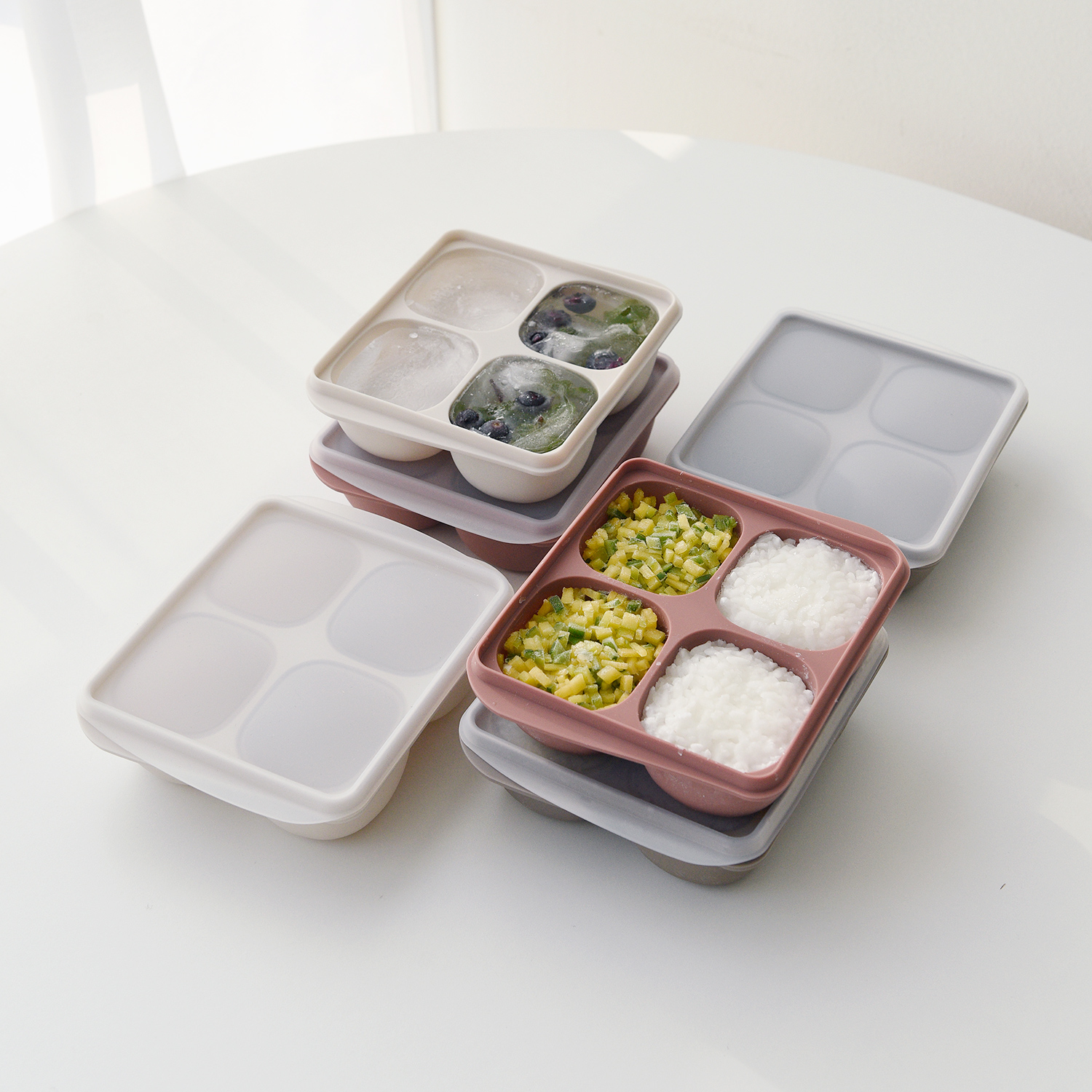 히어키친 국산 실리콘 이유식 큐브 보관 용기 4/6/12/28구