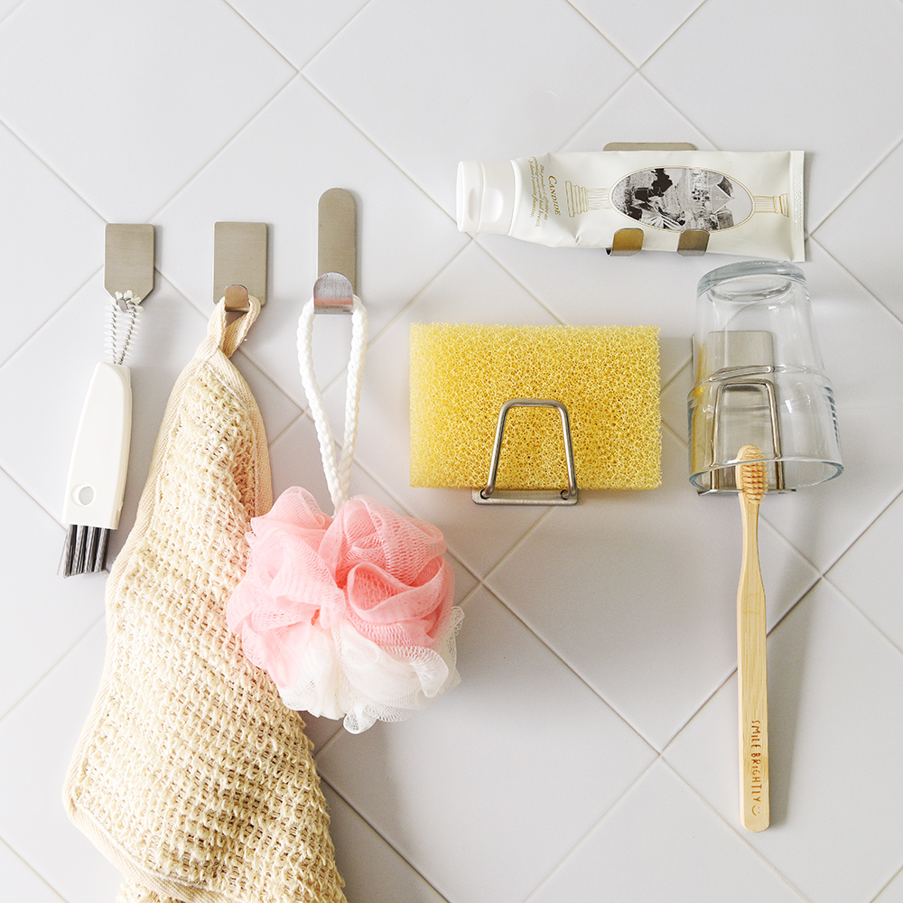 이한리빙 착붙 무타공 304 스텐 후크 벽걸이 고리 2p