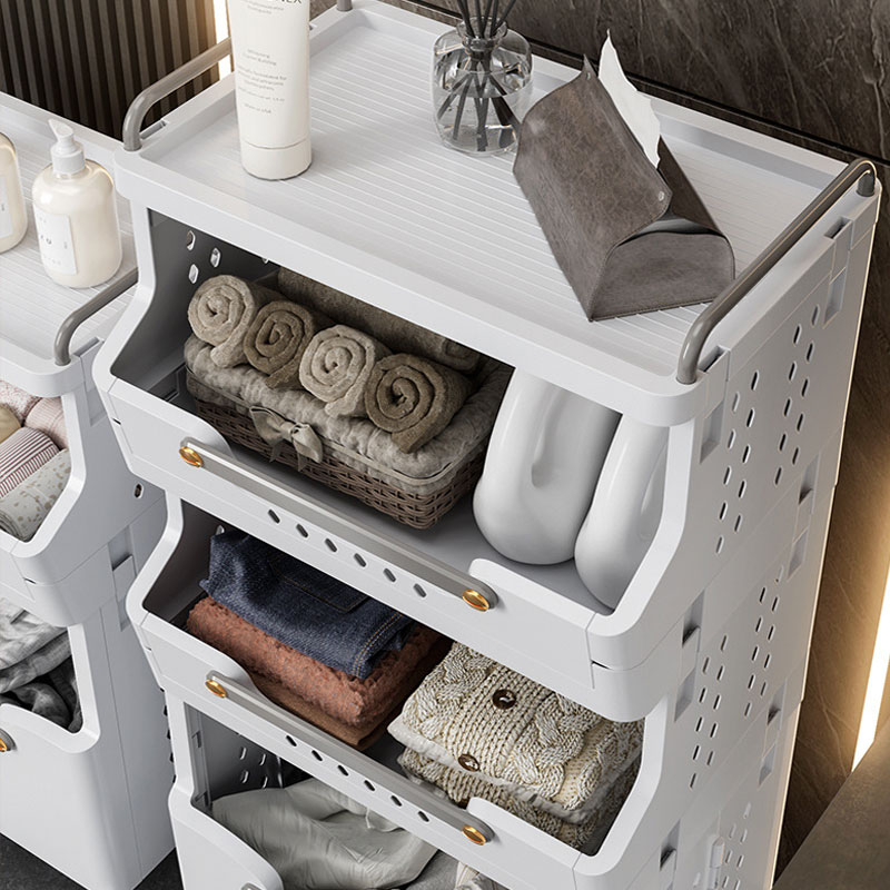 모던베이직 세탁실 수납 이동식 트롤리 2/3/4단