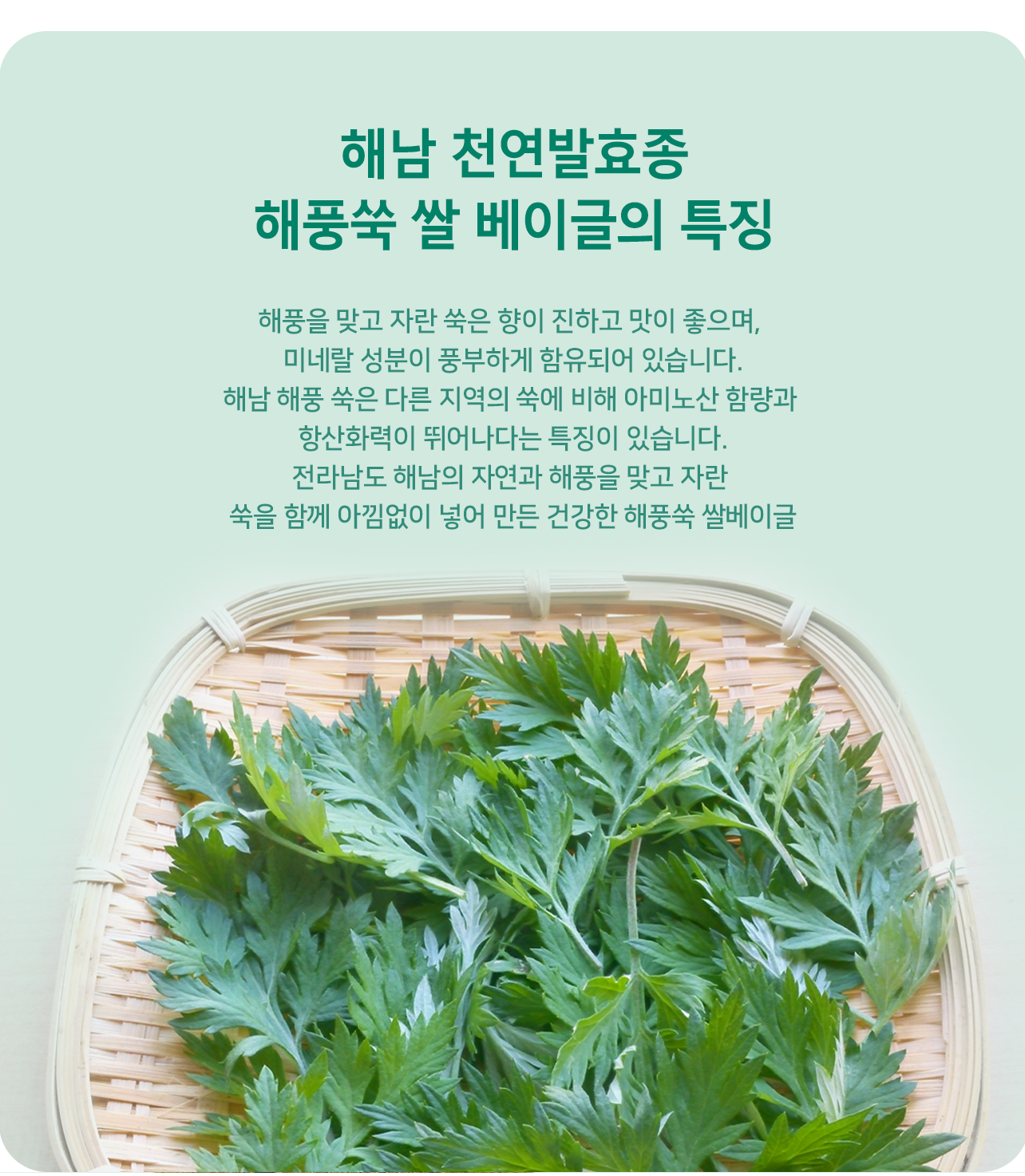 해남 천연발효종 해풍쑥 쌀 베이글 (12개)