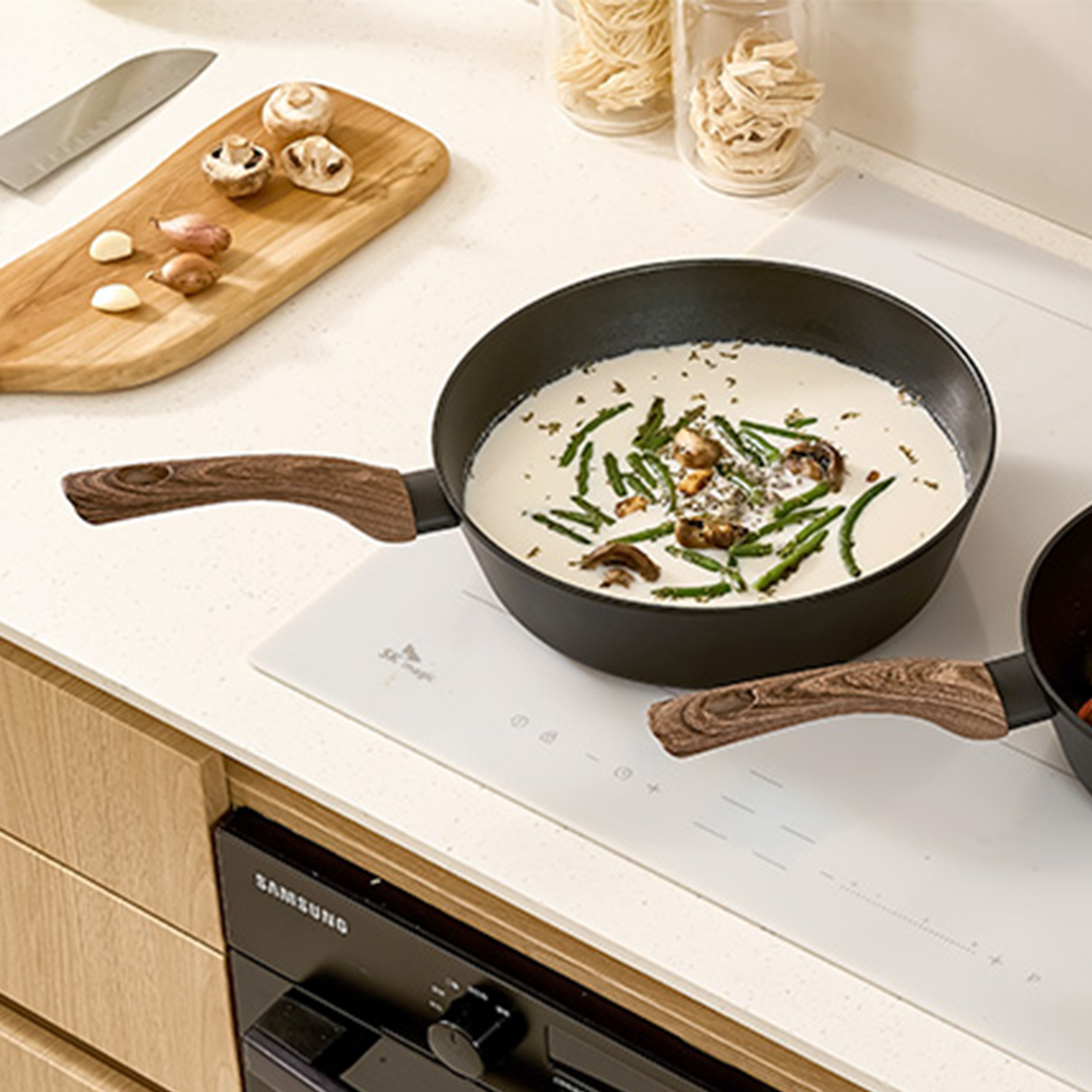 쿡텐 더 넓은 IH 티타늄 코팅 궁중팬 국산(24cm/28cm)