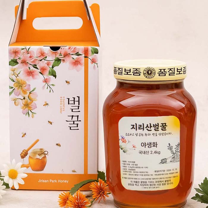 무료배송] 지리산 아카시아 벌꿀/잡화꿀 사양벌꿀 2.4kg 1병 대표이미지 섬네일