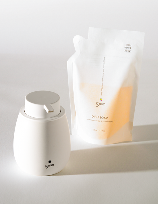 오미리 미세플라스틱 세정 주방세제 330ml & 세라믹 디스펜서 세트