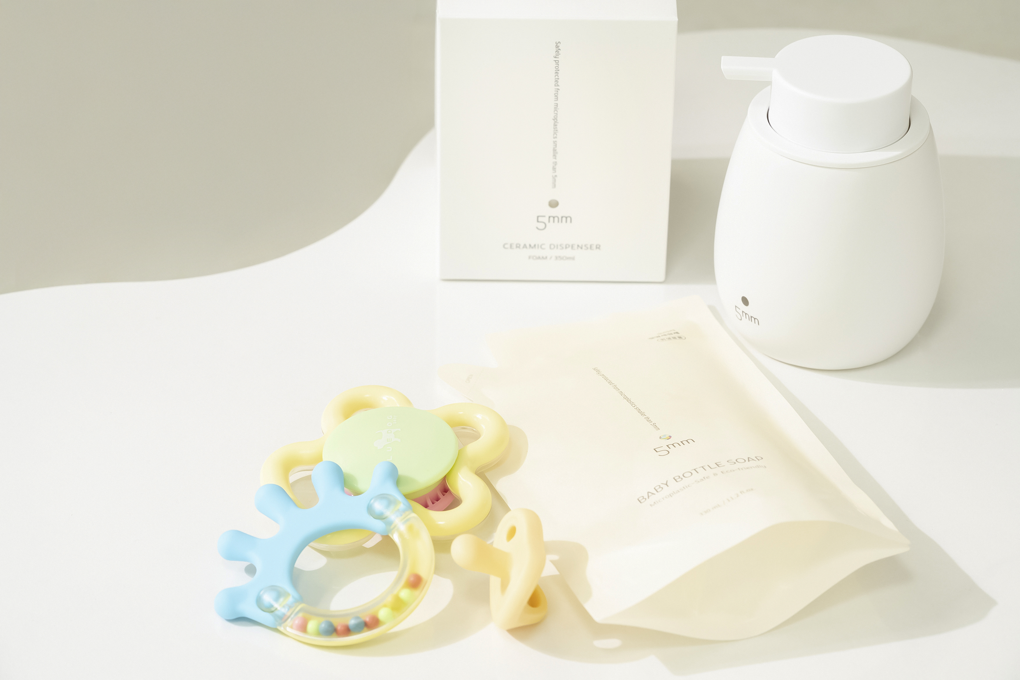 오미리 미세플라스틱 세정 젖병세정제제 330ml & 세라믹 디스펜서 세트