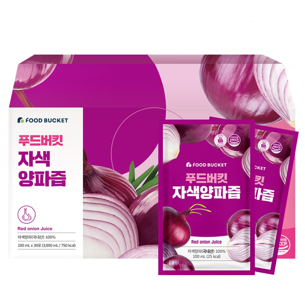 푸드버킷 물없이 통째로 착즙한 자색양파즙 30포, 1개