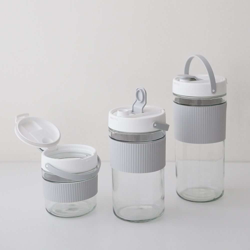 [3개 세트] 히어키친 3단 유리 밀폐용기 잼병 과일청 용기