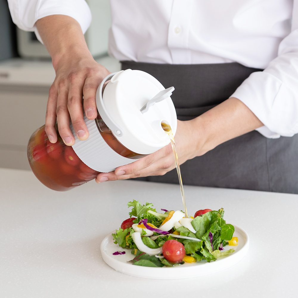 [3개 세트] 히어키친 3단 유리 밀폐용기 잼병 과일청 용기