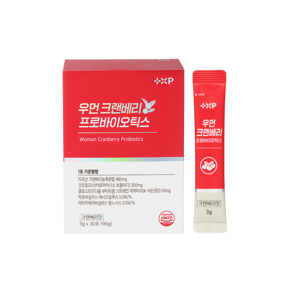 [플러스엑스팜] 우먼크랜베리프로바이오틱스 30포 / 1개월분 여성유산균