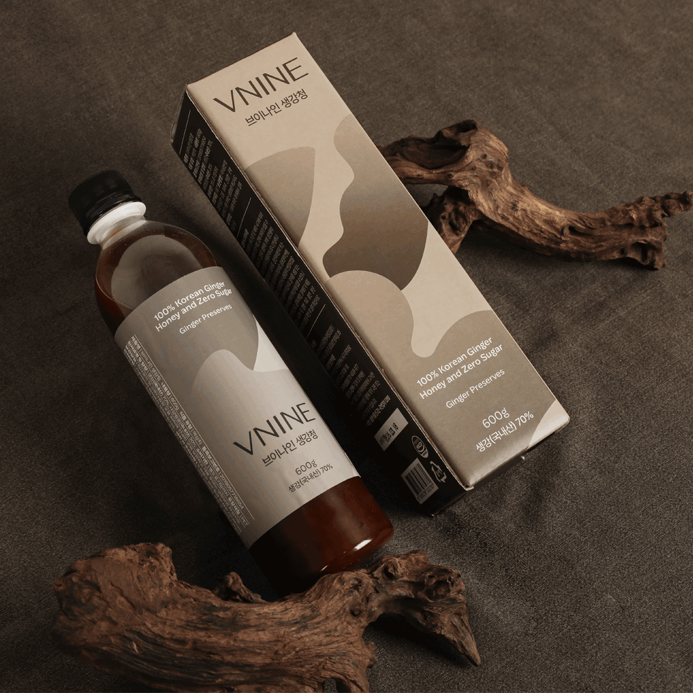 브이나인 무설탕 꿀 생강청 생강원액 생강차 600 g x 1병