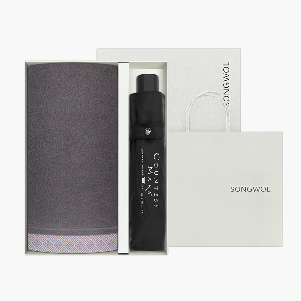 송월 타올우산선물세트(풍차1+CM 3단 폰지1)+쇼핑백