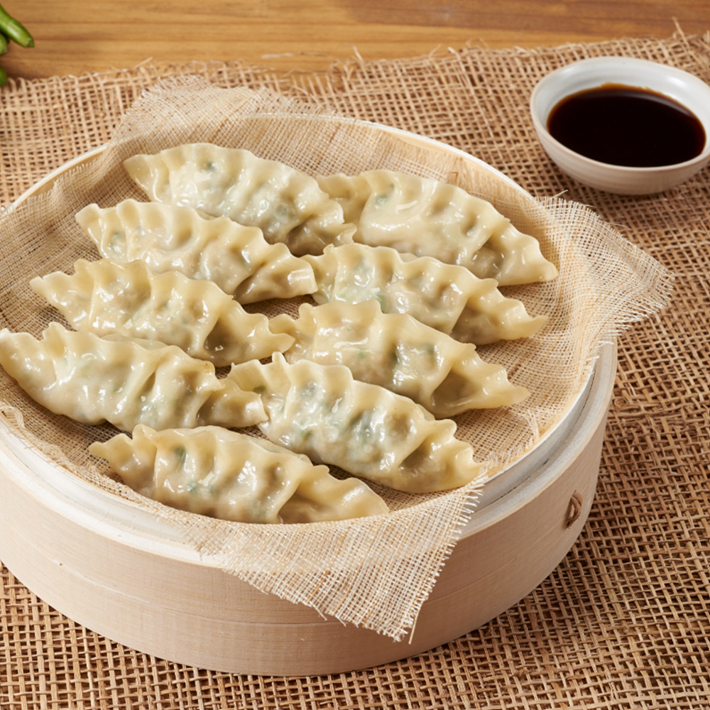 [최만순] 약선요리연구소 복을 담은 김치 교자 고기 야채 만두 1세트 116 알 + 사골 육수 3개