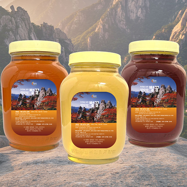 [햇땅] 자연을 담은 설악산 벌꿀 아카시아꿀 잡화꿀 밤꿀 2.4kg 택1 사양벌꿀