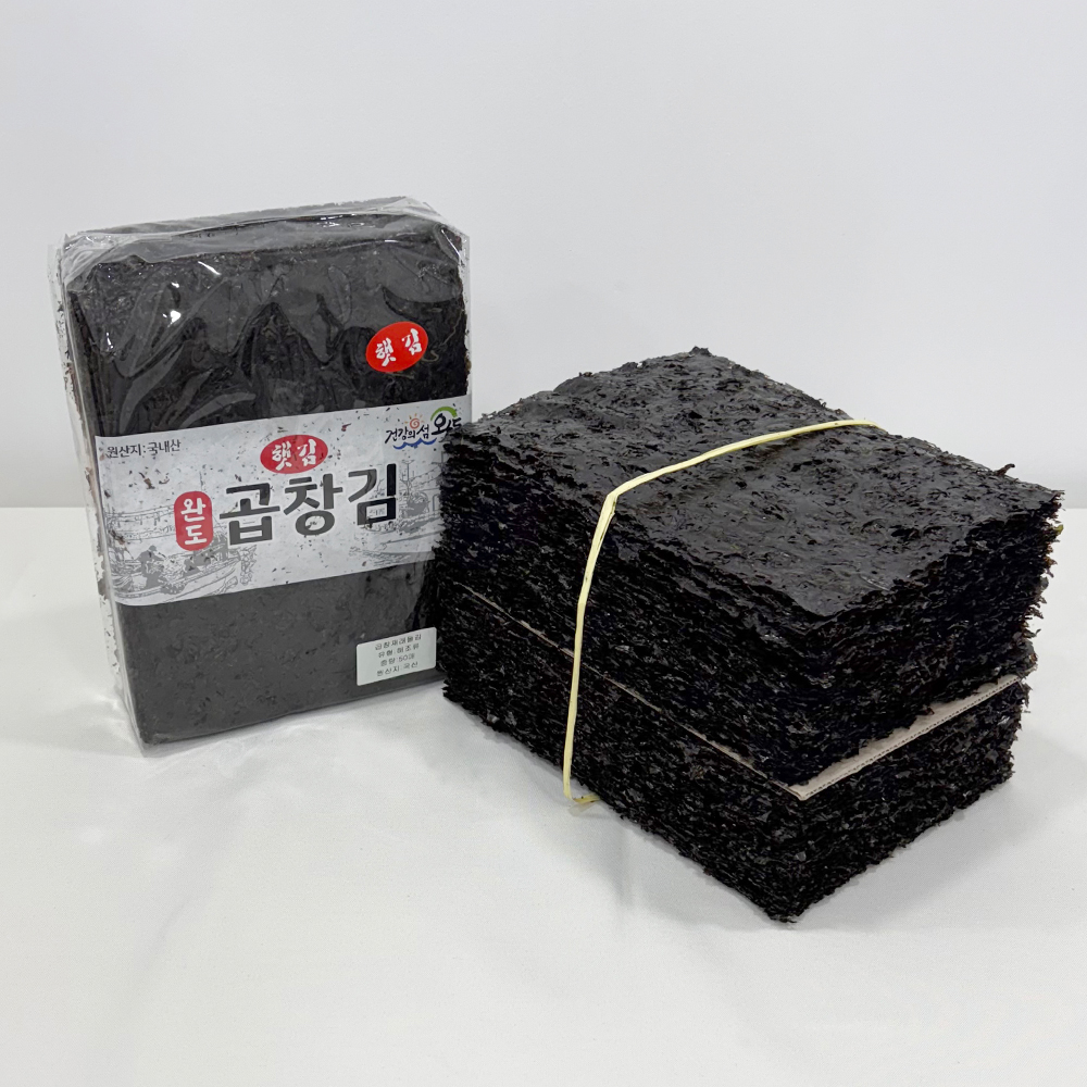 [프리본] 2025년 햇김 완도 지주식 곱창돌김 50매/100매